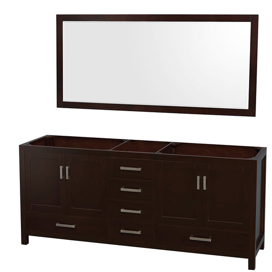 80 inch Double Bathroom Vanity, No Countertop, No Sinks, and 70 inch Mirror - Luxe Bathroom Vanities Luxury Bathroom Fixtures Bathroom Furniture