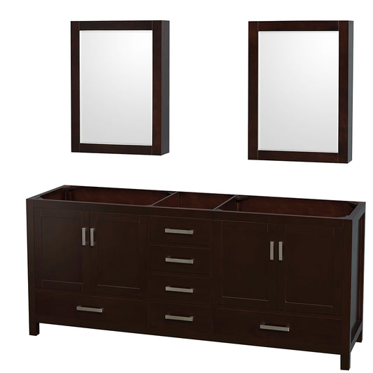 80 inch Double Bathroom Vanity, No Countertop, No Sinks, and Medicine Cabinets - Luxe Bathroom Vanities Luxury Bathroom Fixtures Bathroom Furniture