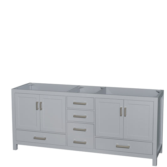 80 inch Double Bathroom Vanity in Gray, No Countertop, No Sink, and No Mirror - Luxe Bathroom Vanities Luxury Bathroom Fixtures Bathroom Furniture