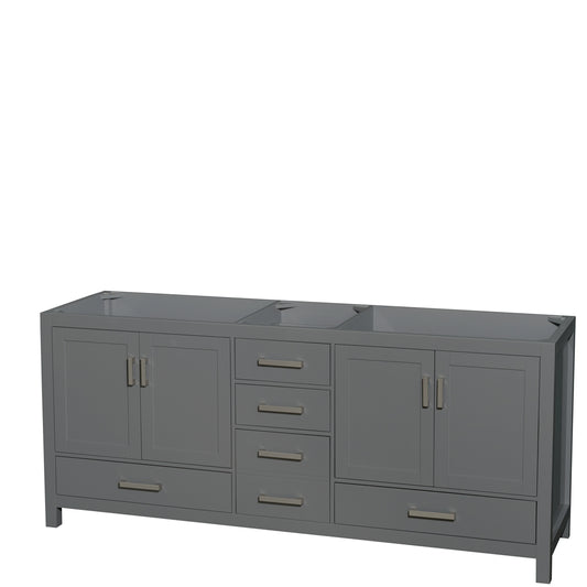 80 inch Double Bathroom Vanity in Dark Gray, No Countertop, No Sink, and No Mirror - Luxe Bathroom Vanities Luxury Bathroom Fixtures Bathroom Furniture