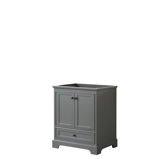 Wyndham Deborah 30 Inch Single Bathroom Vanity, No Countertop, No Sink in Matte Black Trim - Luxe Bathroom Vanities