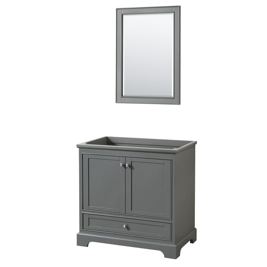 36 inch Single Bathroom Vanity, No Countertop, No Sink, and 24 inch Mirror - Luxe Bathroom Vanities Luxury Bathroom Fixtures Bathroom Furniture