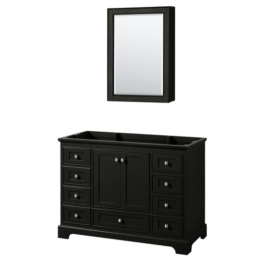 48 Inch Single Bathroom Vanity in Dark Espresso, No Countertop, No Sink, and Medicine Cabinet - Luxe Bathroom Vanities Luxury Bathroom Fixtures Bathroom Furniture