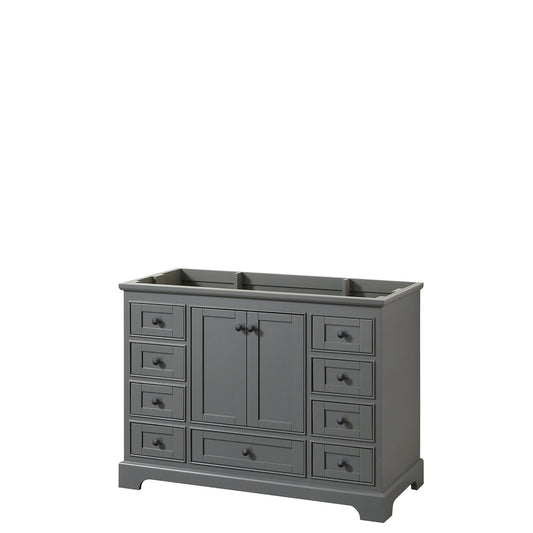Wyndham Deborah 48 Inch Single Bathroom Vanity, No Countertop, No Sink in Matte Black Trim - Luxe Bathroom Vanities
