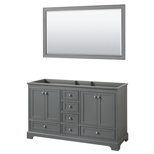 60 inch Double Bathroom Vanity, No Countertop, No Sinks, and 58 inch Mirror - Luxe Bathroom Vanities Luxury Bathroom Fixtures Bathroom Furniture