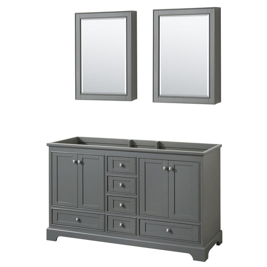 60 inch Double Bathroom Vanity, No Countertop, No Sinks, and Medicine Cabinets - Luxe Bathroom Vanities Luxury Bathroom Fixtures Bathroom Furniture