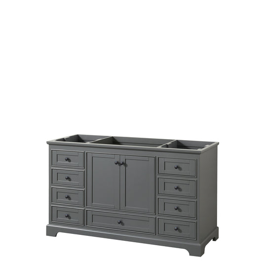 Wyndham Deborah 60 Inch Single Bathroom Vanity, No Countertop, No Sink in Matte Black Trim - Luxe Bathroom Vanities