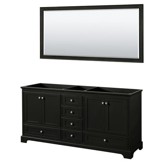 72 Inch Double Bathroom Vanity, No Countertop, No Sinks, and 70 Inch Mirror - Luxe Bathroom Vanities Luxury Bathroom Fixtures Bathroom Furniture