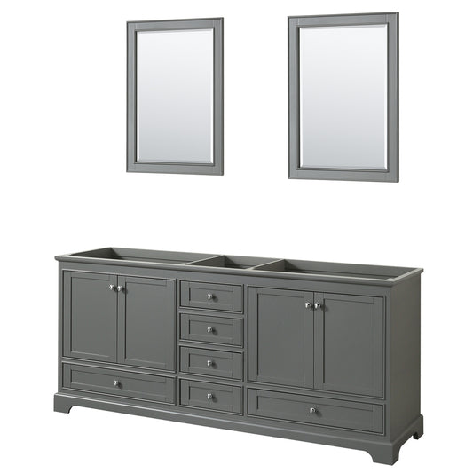 80 inch Double Bathroom Vanity, No Countertop, No Sinks, and 24 inch Mirrors - Luxe Bathroom Vanities Luxury Bathroom Fixtures Bathroom Furniture