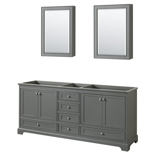 80 inch Double Bathroom Vanity, No Countertop, No Sinks, and Medicine Cabinets - Luxe Bathroom Vanities Luxury Bathroom Fixtures Bathroom Furniture