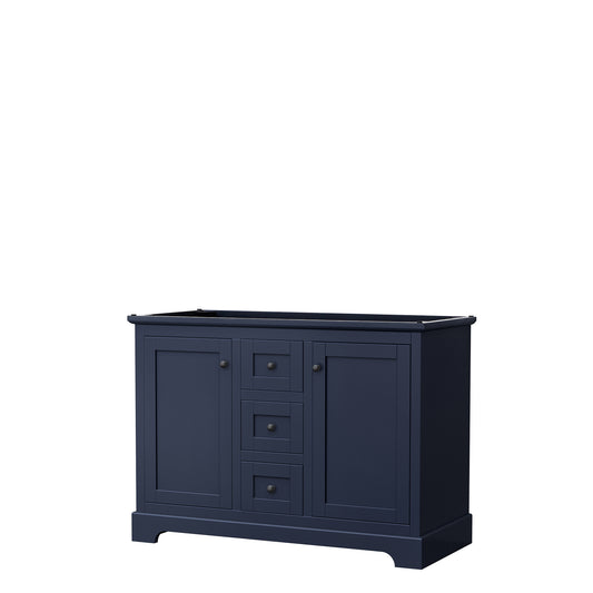 Wyndham Avery 48 Inch Double Bathroom Vanity No Countertop, No Sinks in Matte Black Trim - Luxe Bathroom Vanities