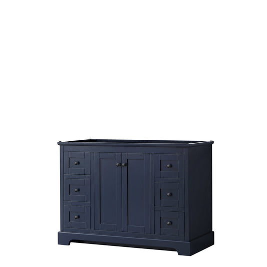 Wyndham Avery 48 Inch Single Bathroom Vanity No Countertop, No Sink in Matte Black Trim - Luxe Bathroom Vanities