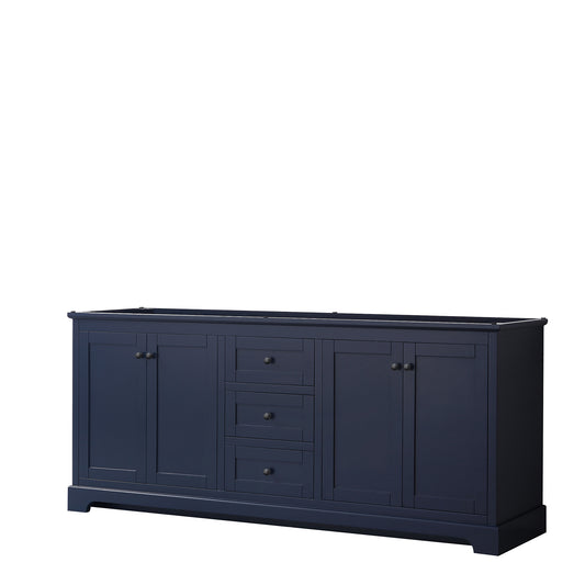 Wyndham Avery 80 Inch Double Bathroom Vanity No Countertop, No Sinks in Matte Black Trim - Luxe Bathroom Vanities