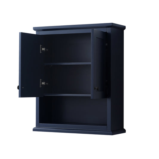 Wyndham Avery Over-the-Toilet Bathroom Wall-Mounted Storage Cabinet with Matte Black Trim - Luxe Bathroom Vanities