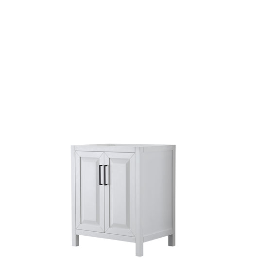 Wyndham Daria 30 Inch Single Bathroom Vanity No Countertop, No Sink in Matte Black Trim - Luxe Bathroom Vanities