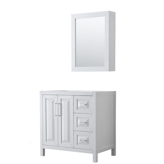 36 inch Single Bathroom Vanity, No Countertop, No Sink, and Medicine Cabinet - Luxe Bathroom Vanities Luxury Bathroom Fixtures Bathroom Furniture