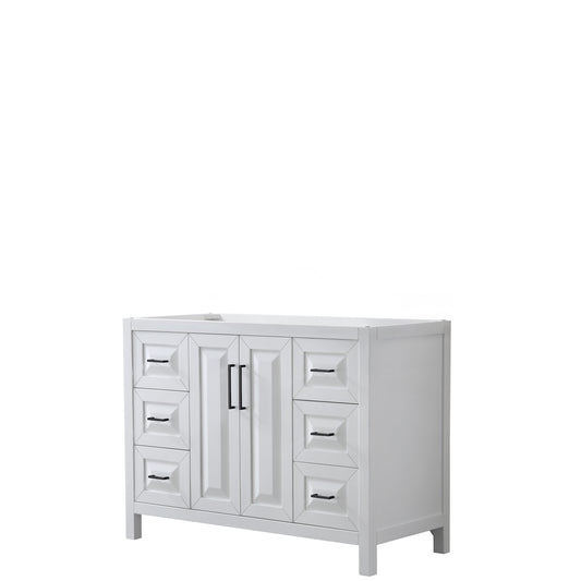 Wyndham Daria 48 Inch Single Bathroom Vanity No Countertop, No Sink in Matte Black Trim - Luxe Bathroom Vanities