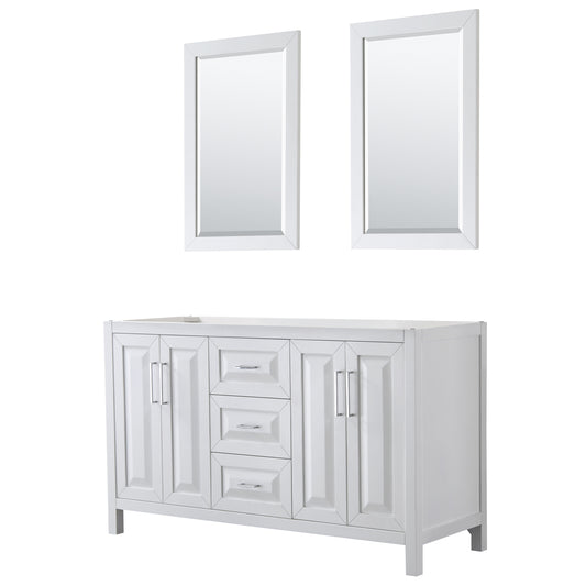 60 inch Double Bathroom Vanity, No Countertop, No Sink, and 24 inch Mirrors - Luxe Bathroom Vanities Luxury Bathroom Fixtures Bathroom Furniture