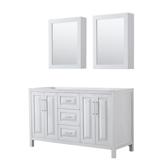 60 inch Double Bathroom Vanity, No Countertop, No Sink, and Medicine Cabinets - Luxe Bathroom Vanities Luxury Bathroom Fixtures Bathroom Furniture