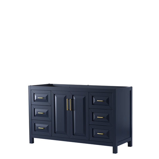 60 Inch Single Bathroom Vanity in Dark Blue, No Countertop, No Sink, No Mirror - Luxe Bathroom Vanities Luxury Bathroom Fixtures Bathroom Furniture