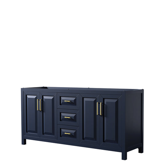 72 Inch Double Bathroom Vanity in Dark Blue, No Countertop, No Sink, No Mirror - Luxe Bathroom Vanities Luxury Bathroom Fixtures Bathroom Furniture