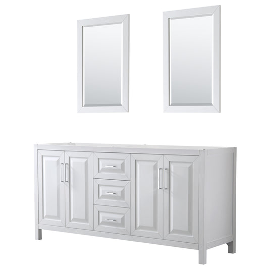 72 inch Double Bathroom Vanity, No Countertop, No Sink, and 24 inch Mirrors - Luxe Bathroom Vanities Luxury Bathroom Fixtures Bathroom Furniture