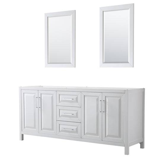 80 inch Double Bathroom Vanity, No Countertop, No Sink, and 24 inch Mirrors - Luxe Bathroom Vanities Luxury Bathroom Fixtures Bathroom Furniture