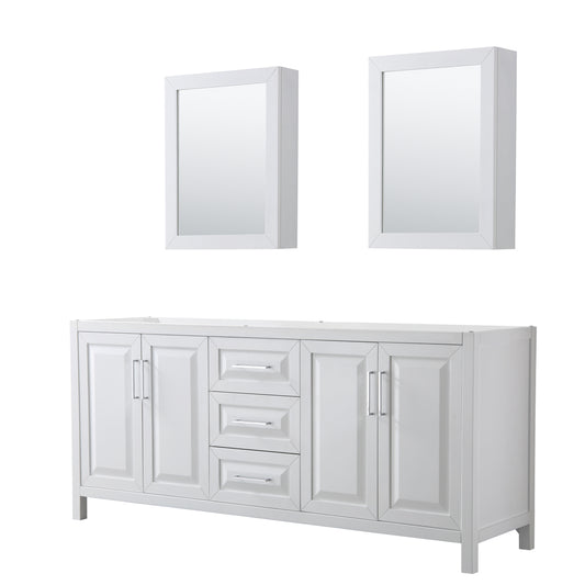 80 inch Double Bathroom Vanity, No Countertop, No Sink, and Medicine Cabinets - Luxe Bathroom Vanities Luxury Bathroom Fixtures Bathroom Furniture
