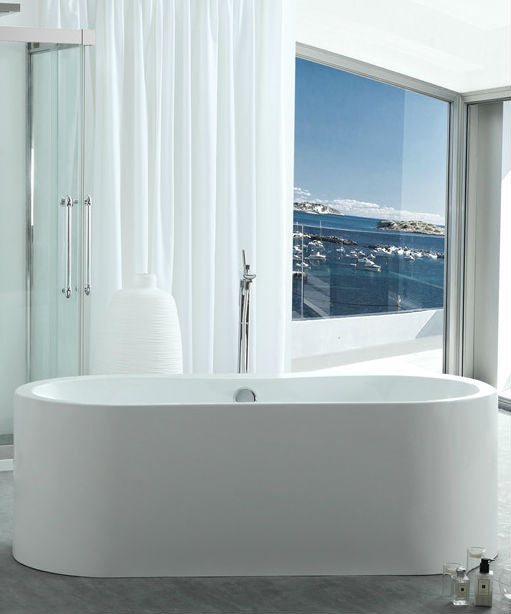 Legion Furniture 66" White Acrylic Tub - No Faucet - Luxe Bathroom Vanities