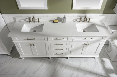 Legion Furniture 80" Double Sink Vanity Cabinet With Top - Luxe Bathroom Vanities