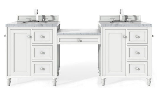 James Martin Copper Cove Encore 86" Double Vanity with Makeup Table - Luxe Bathroom Vanities