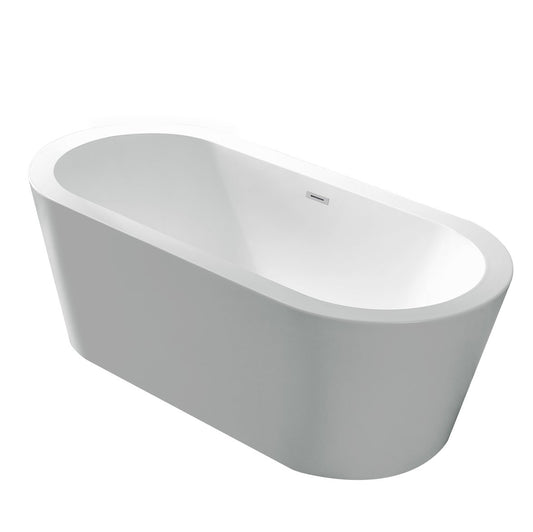 Ares 5.5 ft. Center Drain Freestanding Bathtub in Glossy White - Luxe Bathroom Vanities Luxury Bathroom Fixtures Bathroom Furniture