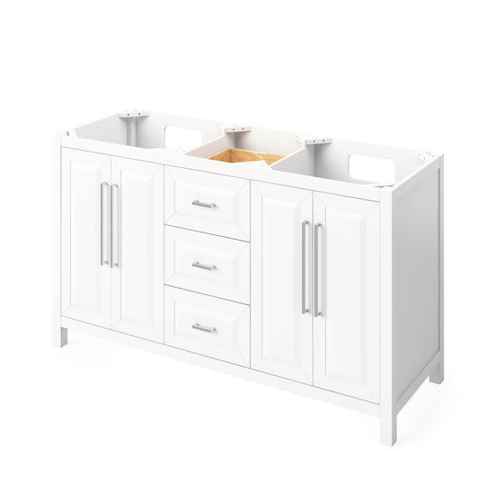 Hardware Resources Jeffrey Alexander 60" Cade Vanity, double bowl, undermount rectangle bowl - Luxe Bathroom Vanities