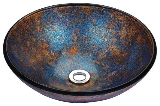 Stellar Series Deco-Glass Vessel Sink in Sapphire Burst - Luxe Bathroom Vanities