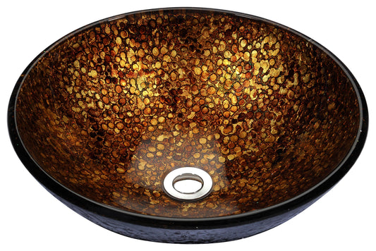 Stellar Series Deco-Glass Vessel Sink in Idol Gold - Luxe Bathroom Vanities