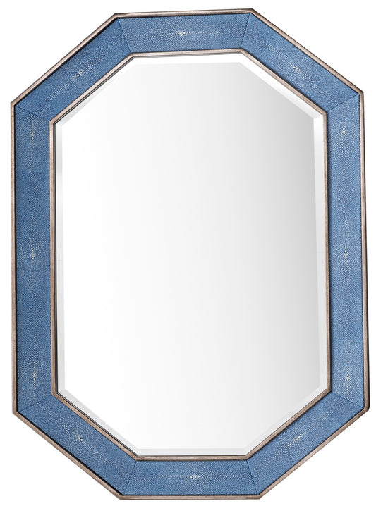 James Martin Tangent 30" Mirror, Silver w/ Delft Blue