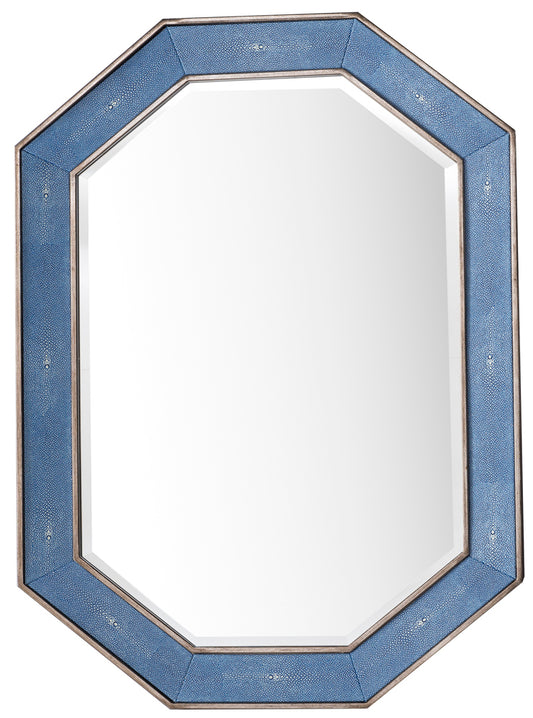 James Martin Tangent 30" Mirror, Silver w/ Delft Blue - Luxe Bathroom Vanities