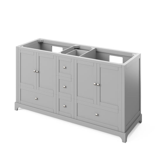 Hardware Resources Jeffrey Alexander 60" Addington Vanity, double bowl, two undermount rectangle bowls - Luxe Bathroom Vanities