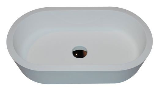 Vaine 1-Piece Man Made Stone Vessel Sink in Matte White - Luxe Bathroom Vanities