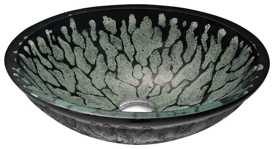 Bravo Series Deco-Glass Vessel Sink in Lustrous Black - Luxe Bathroom Vanities