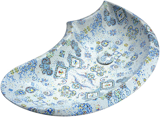 Byzantian Series Ceramic Vessel Sink in Byzantine Mosaic Finish - Luxe Bathroom Vanities