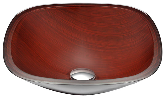 Cansa Series Deco-Glass Vessel Sink in Rich Timber - Luxe Bathroom Vanities