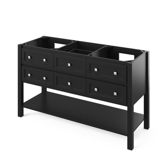Hardware Resources Jeffrey Alexander 60" Adler Vanity, double bowl, two undermount rectangle bowls - Luxe Bathroom Vanities
