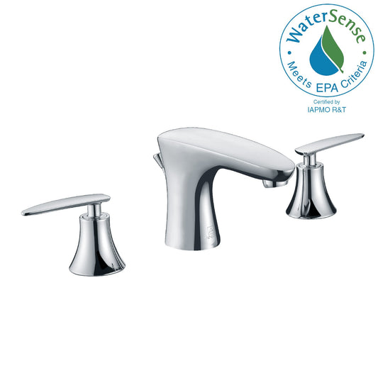 Chord Series 8 in. Widespread 2-Handle Low-Arc Bathroom Faucet - Luxe Bathroom Vanities