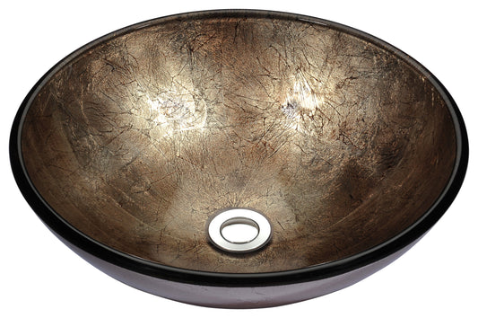 Stellar Series Deco-Glass Vessel Sink in Platinum Storm - Luxe Bathroom Vanities