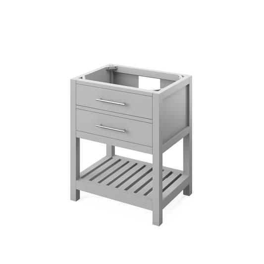 Hardware Resources Jeffrey Alexander 30" Wavecrest Vanity, undermount rectangle bowl - Luxe Bathroom Vanities