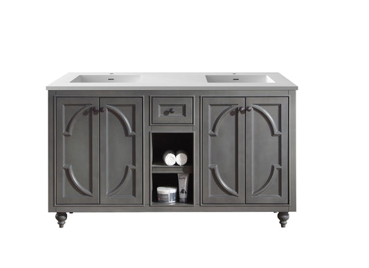 Odyssey - 60 - Cabinet with VIVA Stone Solid Surface Countertop - Luxe Bathroom Vanities Luxury Bathroom Fixtures Bathroom Furniture