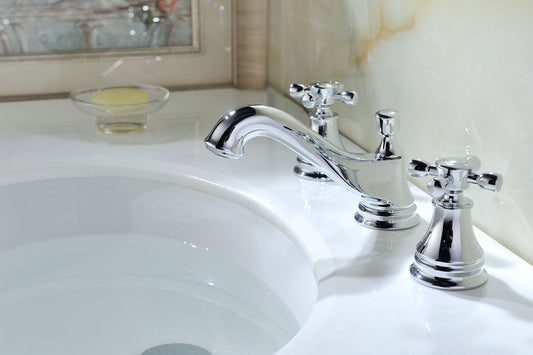 Melody Series 8 in. Widespread 2-Handle Mid-Arc Bathroom Faucet - Luxe Bathroom Vanities
