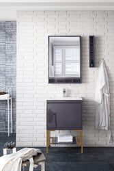 James Martin Milan 23.6" Single Vanity Cabinet with Countertop and Metal Base - Luxe Bathroom Vanities