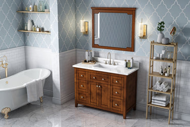 Hardware Resources Jeffrey Alexander 48" Chatham Vanity, undermount rectangle bowl - Luxe Bathroom Vanities